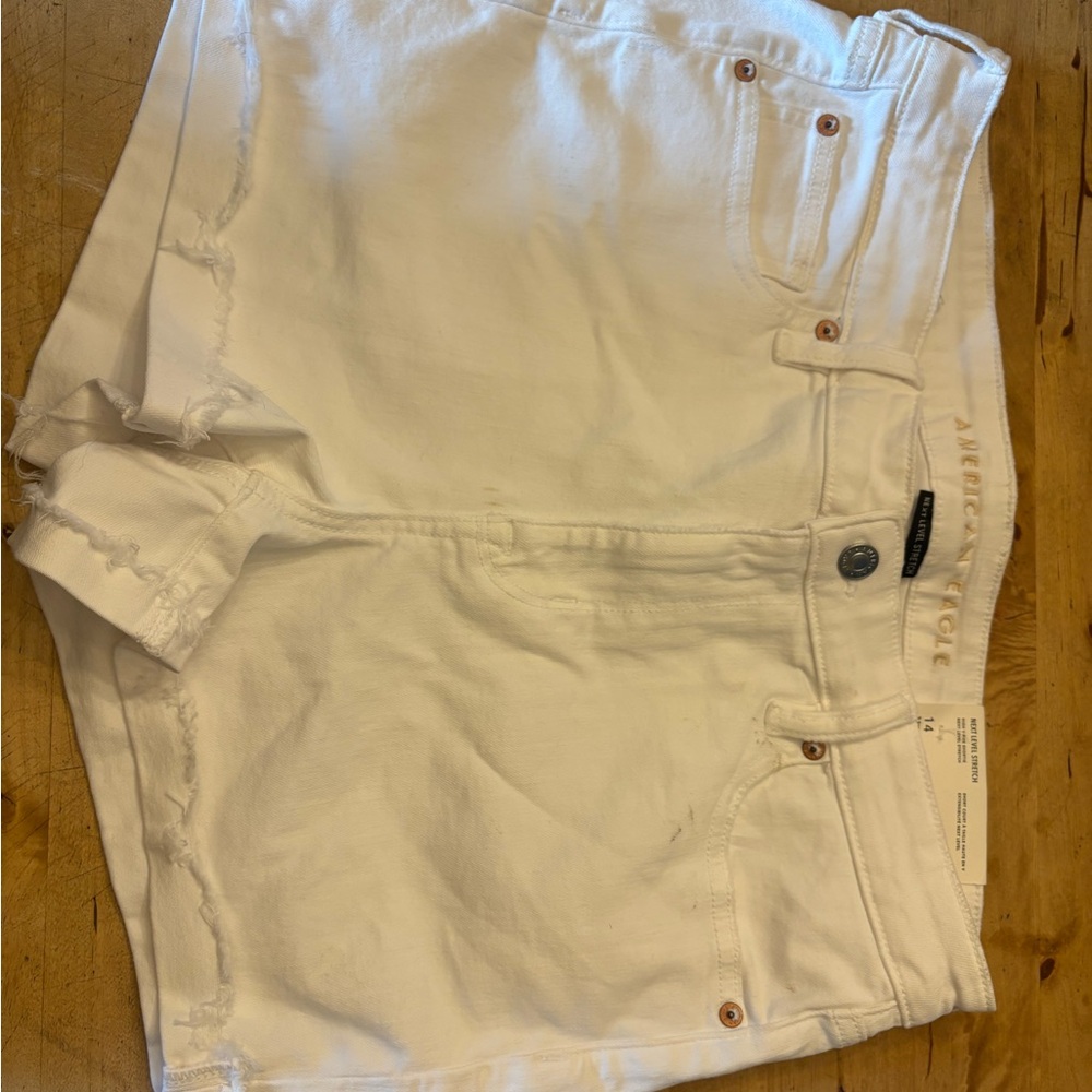American Eagle Outfitters White Denim Cutoff Shorts